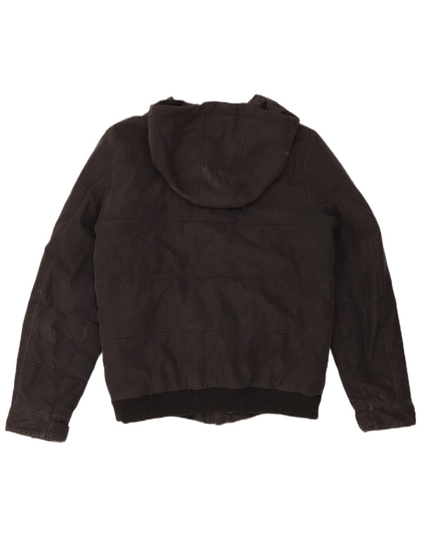 JACK & JONES Mens Hooded Padded Jacket UK 38 Medium Black Polyester