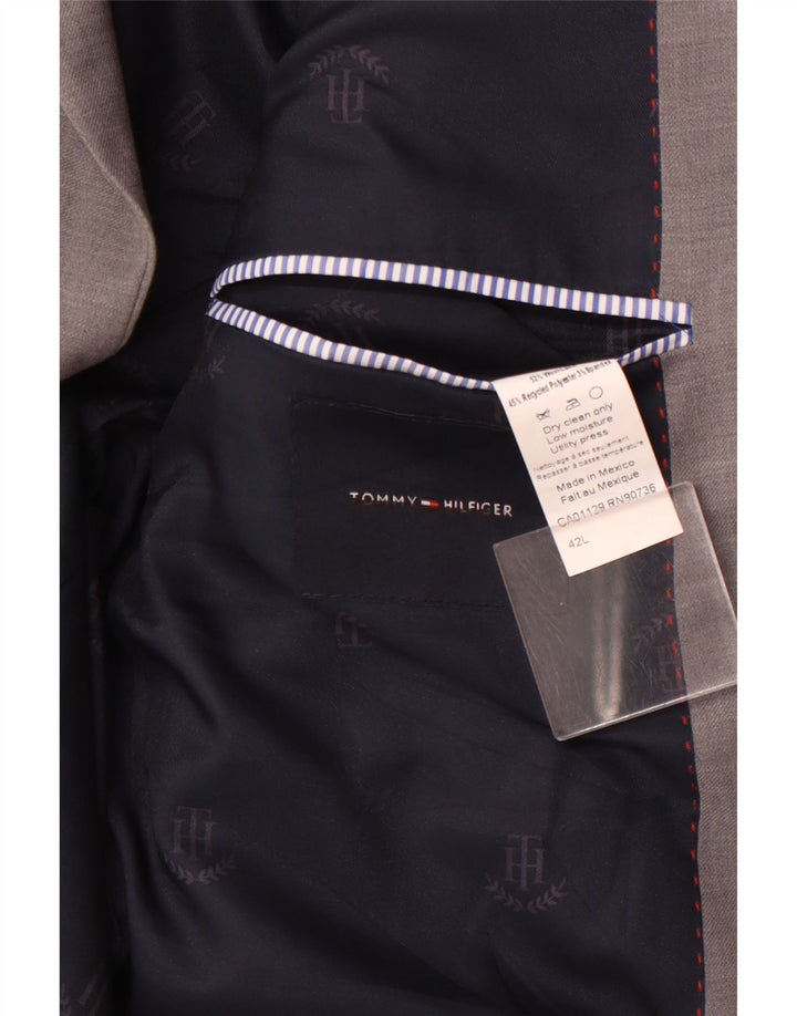 Tommy Hilfiger Mens Longline 2 Button Blazer Jacket EU 42 XL Grey Wool