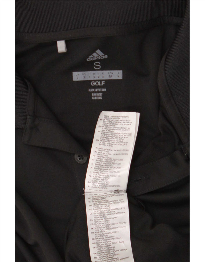 Adidas Mens Polo Shirt Small Black Polyester