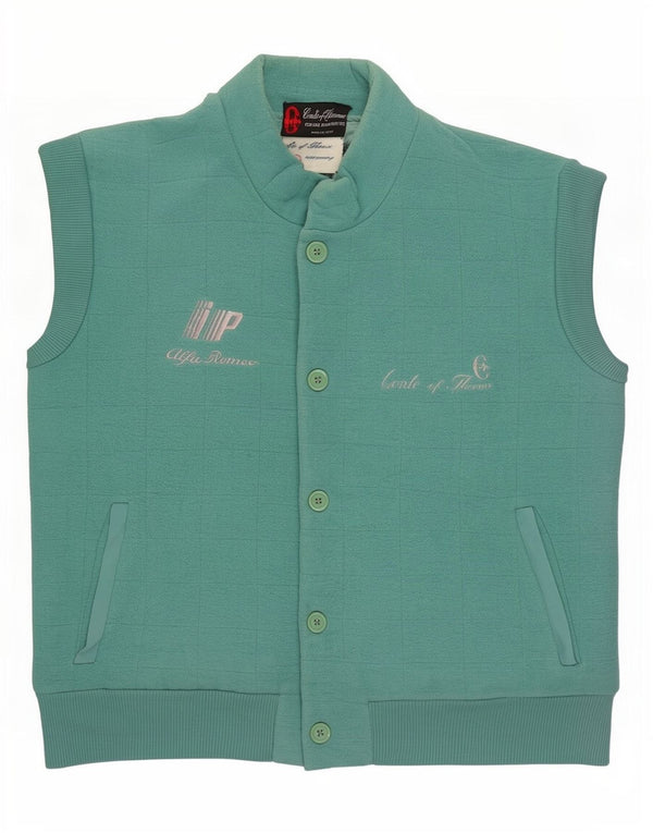 Conte of Florence Mens Graphic Tracksuit Top Jacket IT 46 Small Turquoise