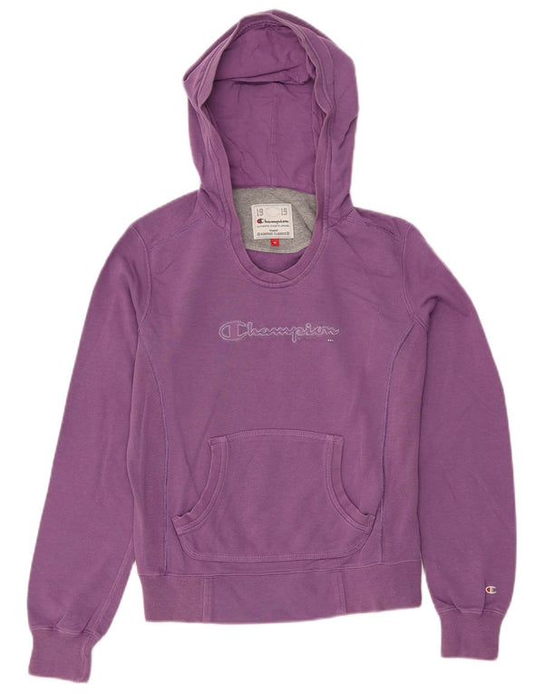 CHAMPION Womens Heritage Classics Hoodie Jumper UK 14 Medium Purple