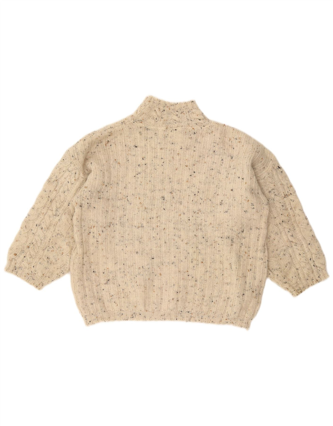 VINTAGE Womens Turtle Neck Jumper Sweater UK 18 XL Off White Flecked