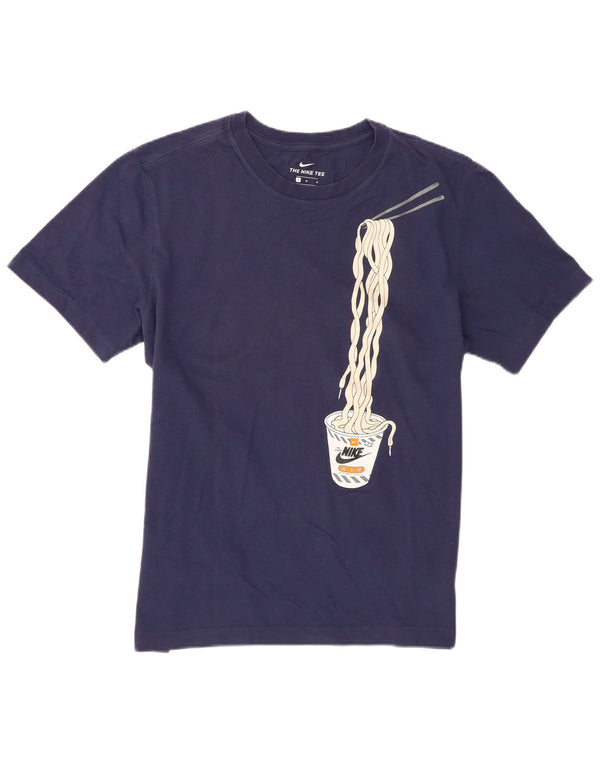 Nike Mens Graphic T-Shirt Top Large Navy Blue Cotton