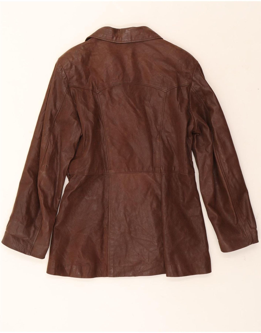 VINTAGE Womens Leather Jacket UK 14 Large Brown Leather Vintage Vintage and Second-Hand Vintage from Messina Hembry 