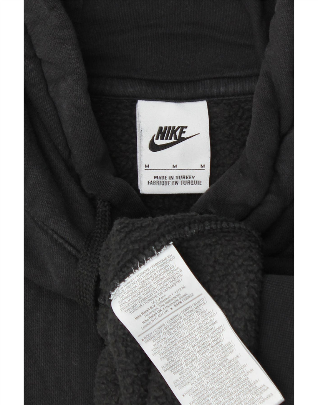 NIKE Mens Graphic Hoodie Jumper Medium Black Cotton