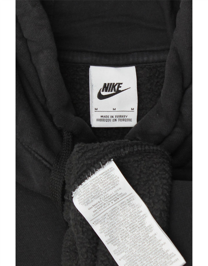 NIKE Mens Graphic Hoodie Jumper Medium Black Cotton