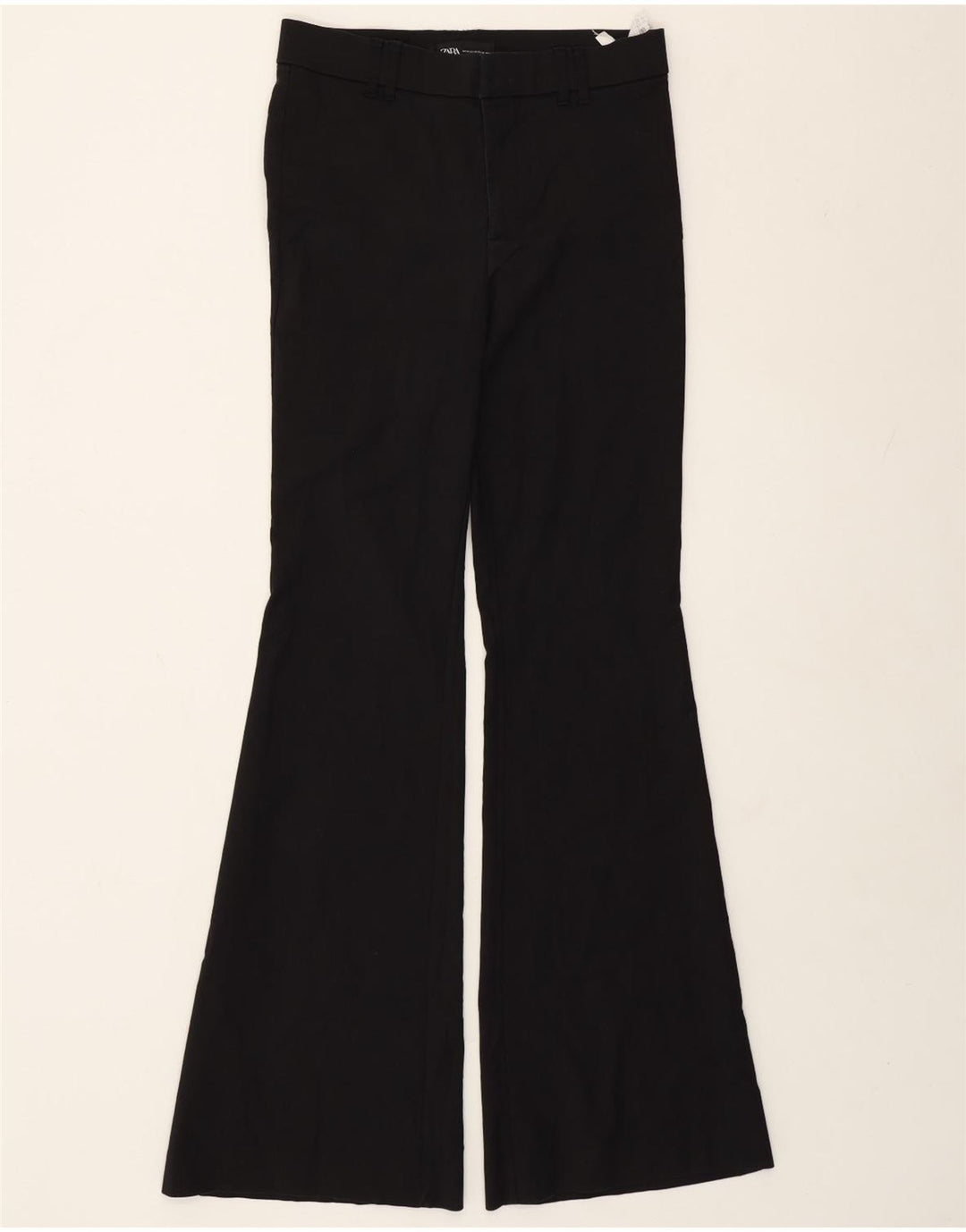 Zara Womens Flare Casual Trousers Medium W28 L33 Black Cotton