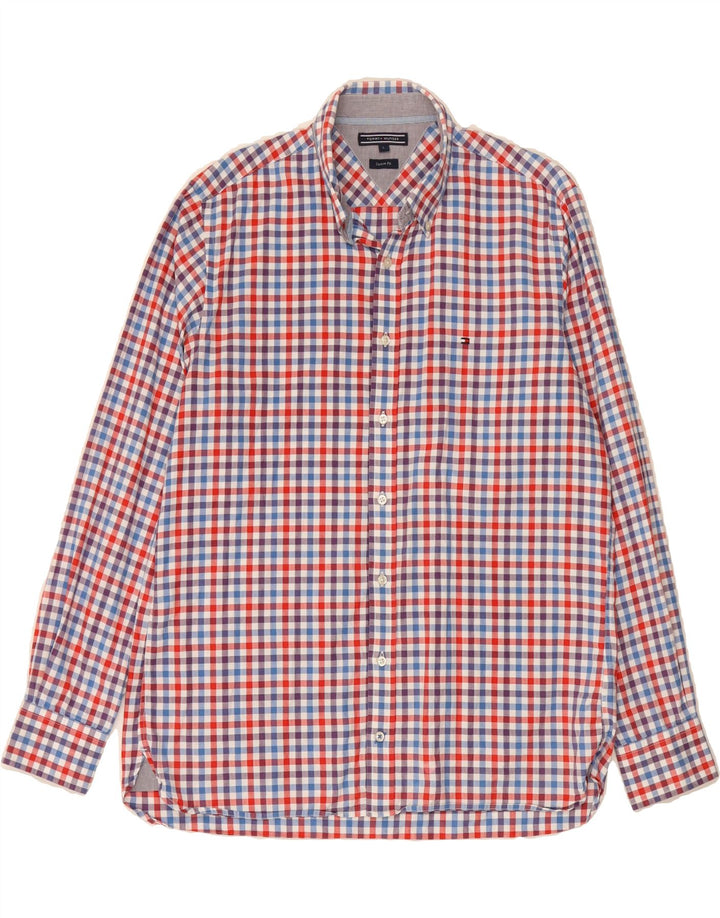 TOMMY HILFIGER Mens Custom Fit Shirt Large Red Check Cotton Vintage Tommy Hilfiger and Second-Hand Tommy Hilfiger from Messina Hembry 