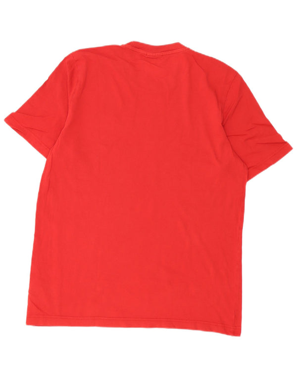 Adidas Mens Short Sleeve T-Shirt Top Medium Red Cotton Sports