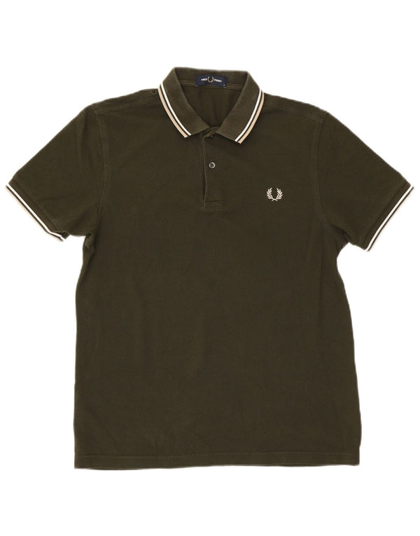 Fred Perry Mens Polo Shirt Medium Khaki Cotton