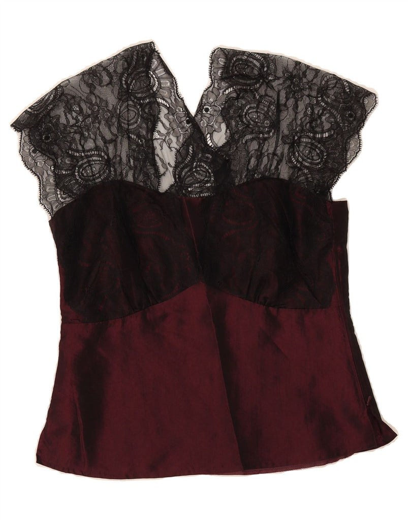 JOHN BENTLEY Womens Blouse Top UK 10 Small Burgundy Vintage John Bentley and Second-Hand John Bentley from Messina Hembry 