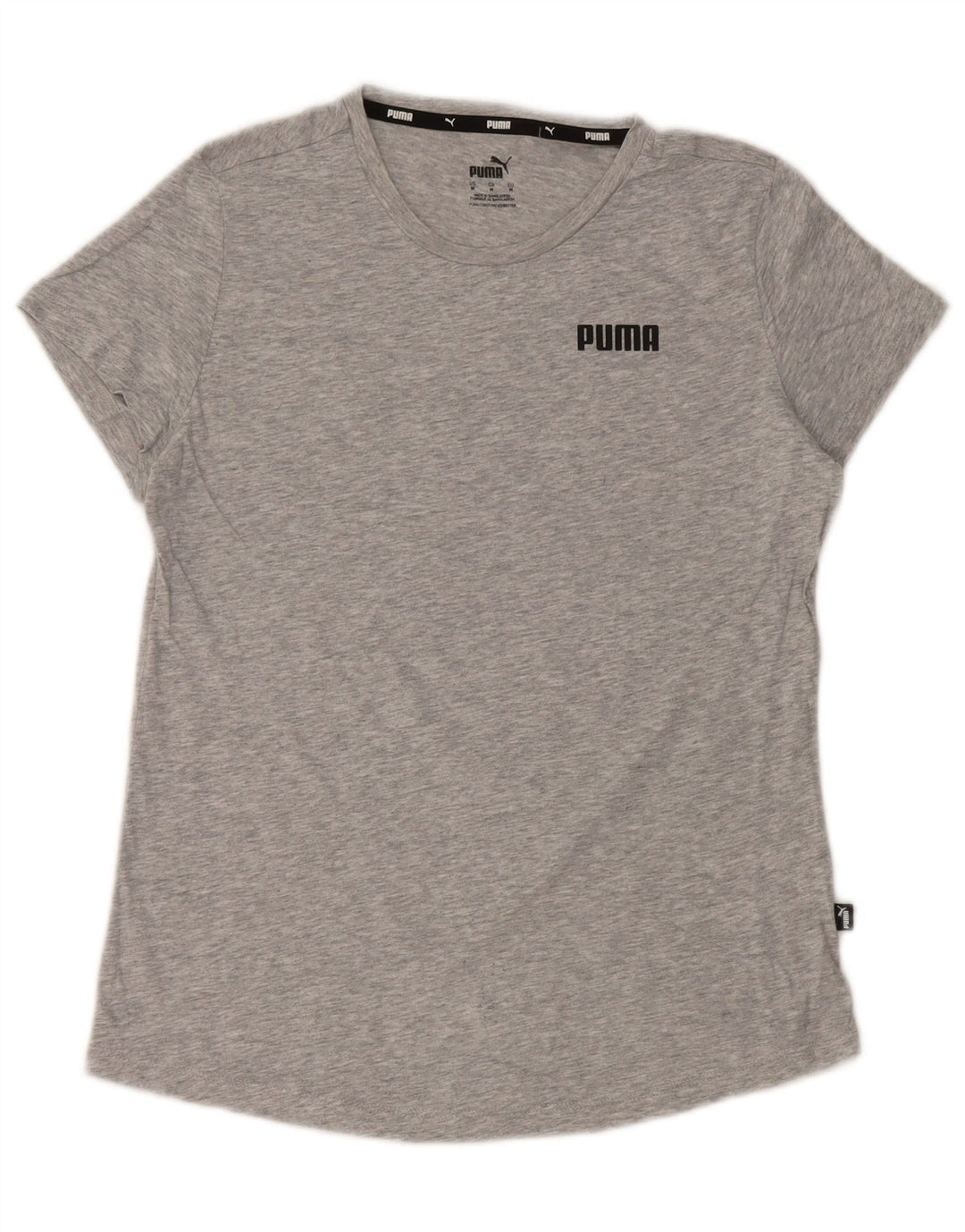 Puma Womens T-Shirt Top UK 12 Medium Grey Cotton