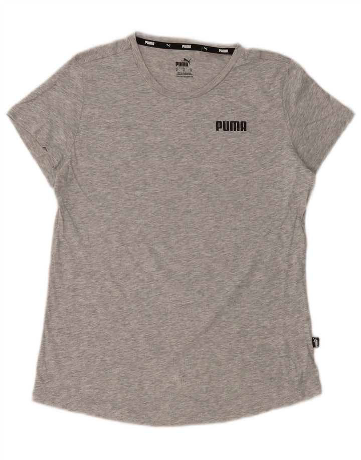 Puma Womens T-Shirt Top UK 12 Medium Grey Cotton