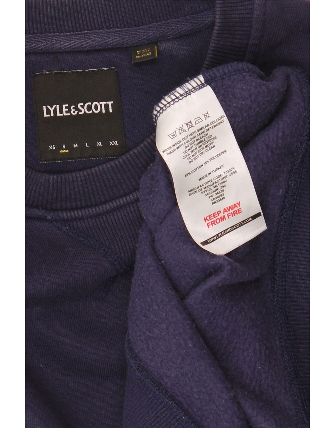 Lyle & Scott Mens Sweatshirt Jumper Small Navy Blue Cotton