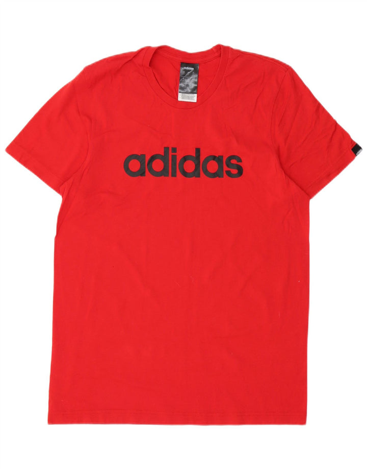 ADIDAS Mens Graphic T-Shirt Top Small Red Cotton