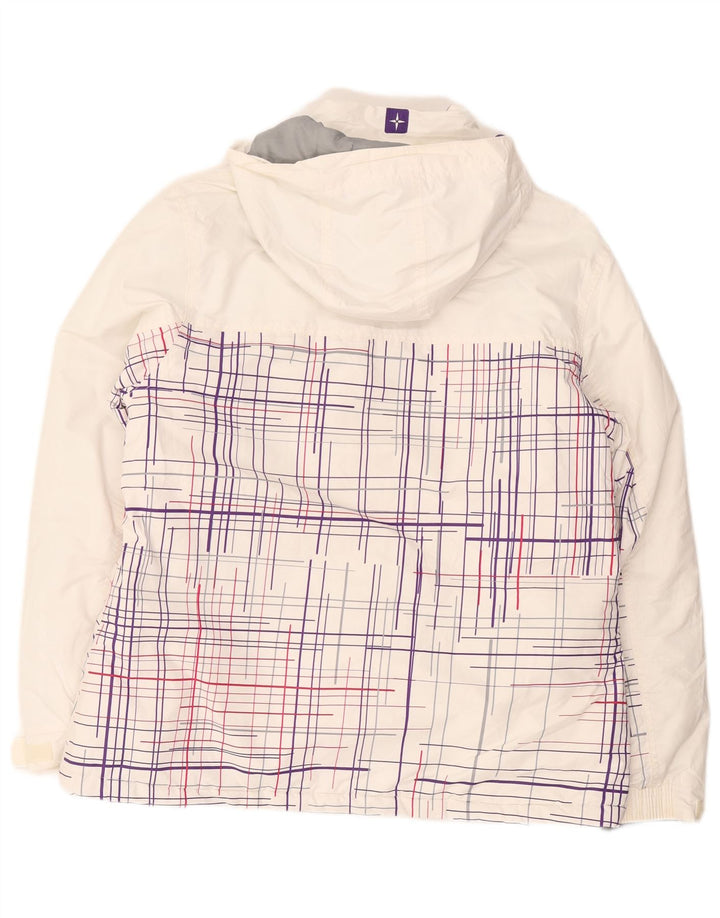 Mountain Warehouse Womens Hooded Windbreaker Jacket UK 16 Large White Check