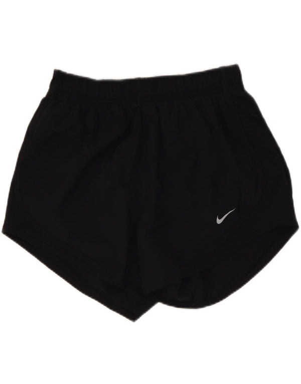 NIKE Womens Dri Fit Sport Shorts UK 10 Small Black Polyester