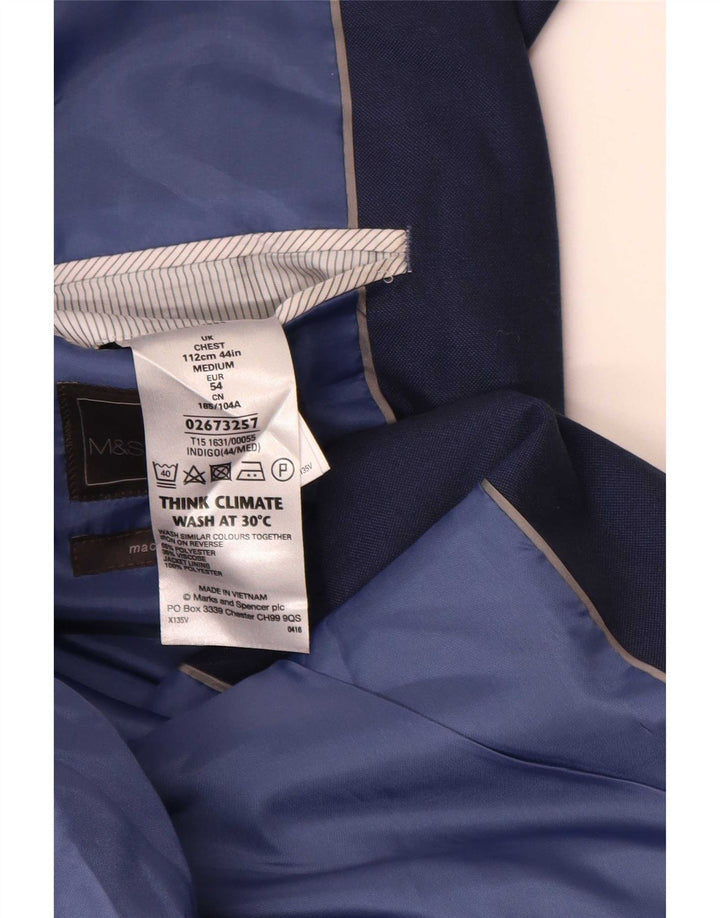 Marks & Spencer Mens 2 Button Blazer Jacket UK 44 XL Navy Blue Classic