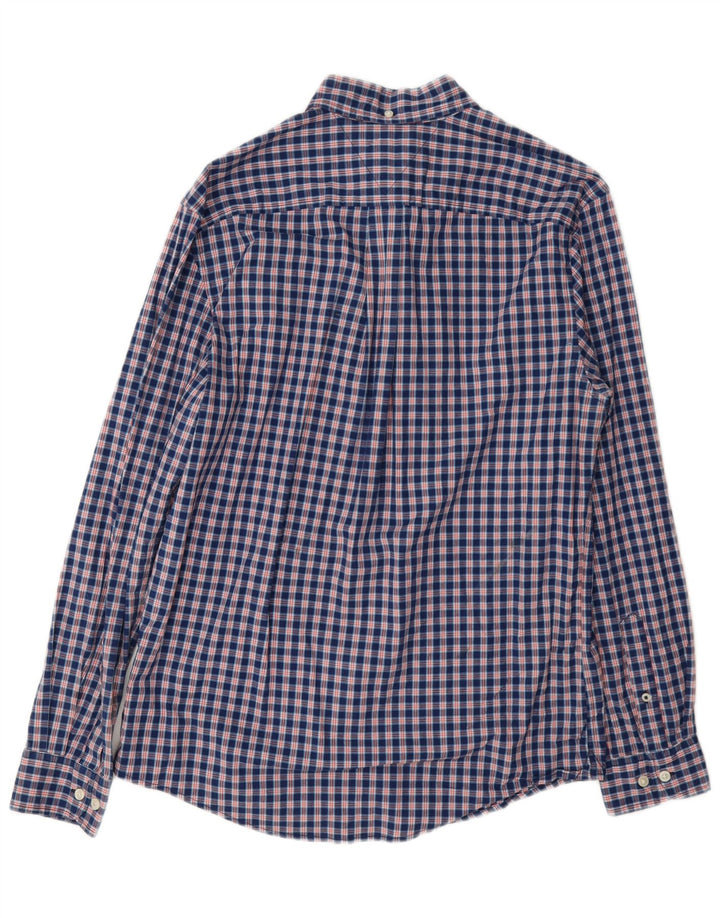 Tommy Hilfiger Mens Shirt Medium Navy Blue Check Cotton