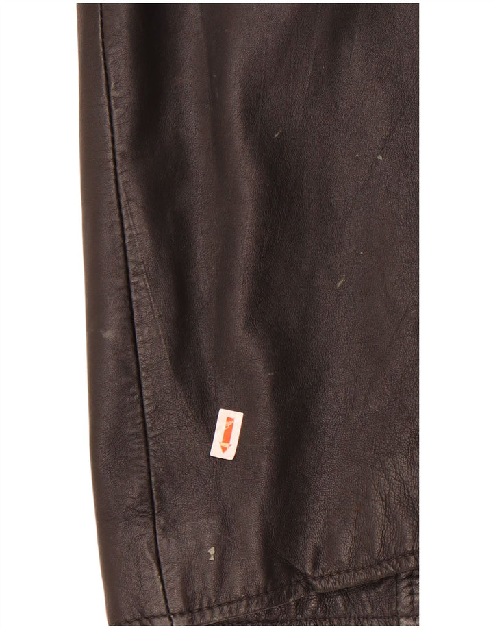 Gipsy Womens Leather Coat UK 12 Medium Brown