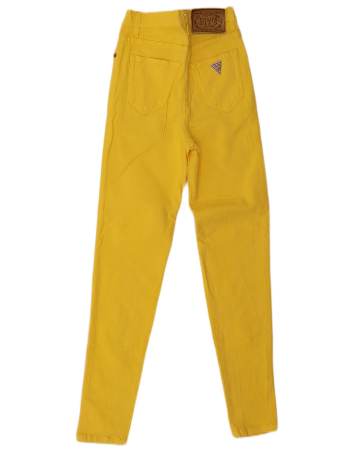 Pit Stop Womens High Waist Casual Trousers IT 44 Medium W24 L28 Yellow