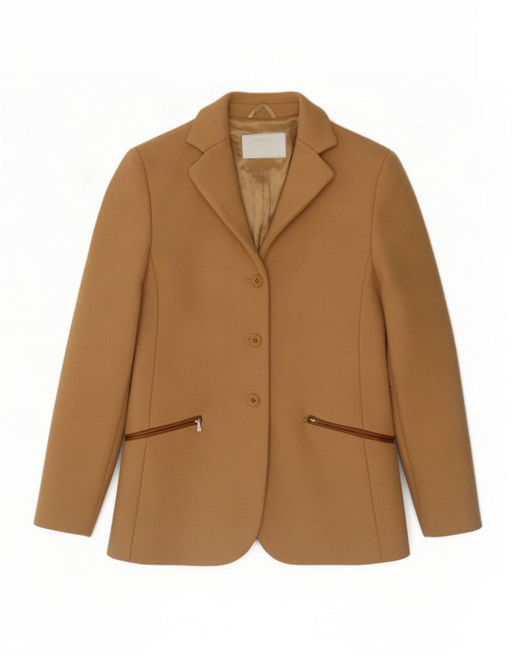 Prada Womens 3 Button Blazer Jacket IT 38 XS Beige Wool Classic
