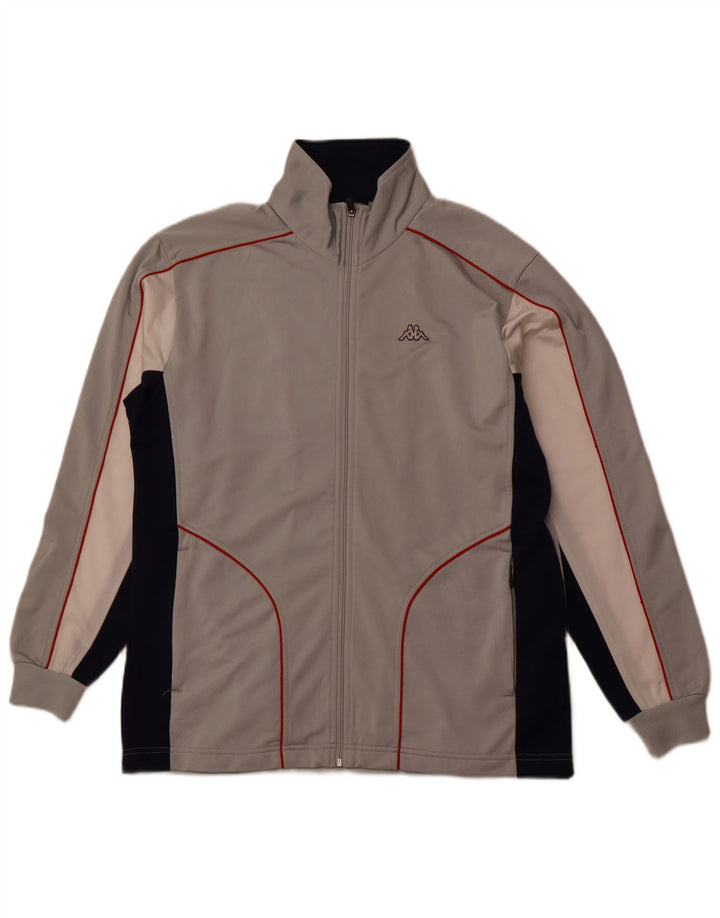 KAPPA Mens Tracksuit Top Jacket Large Grey Colourblock Polyester