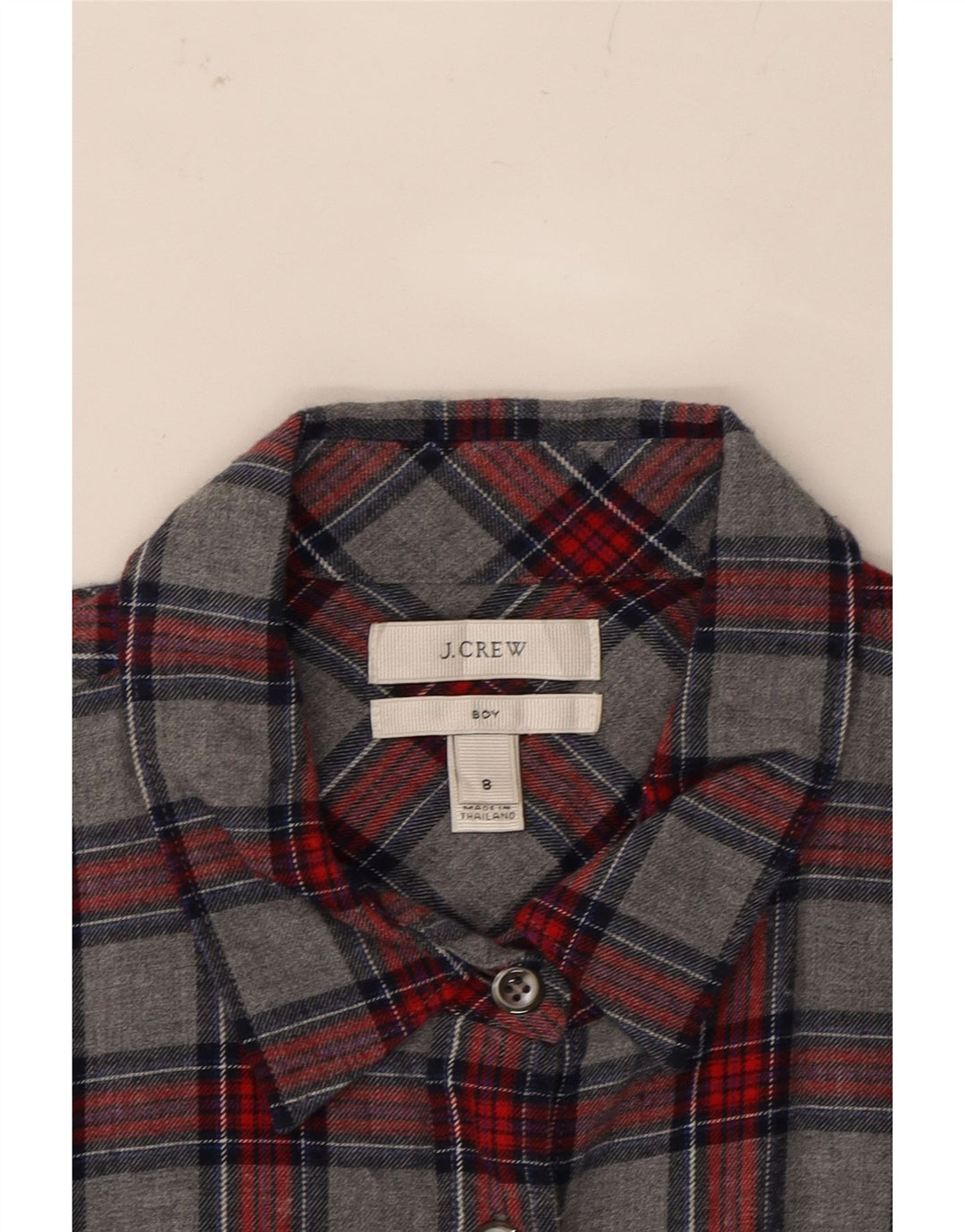 J. CREW Womens Boy Fit Flannel Shirt US 8 Medium Grey Check Cotton Vintage J. Crew and Second-Hand J. Crew from Messina Hembry 