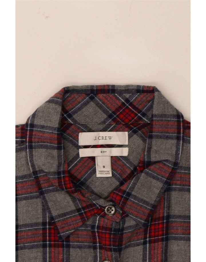 J. CREW Womens Boy Fit Flannel Shirt US 8 Medium Grey Check Cotton Vintage J. Crew and Second-Hand J. Crew from Messina Hembry 