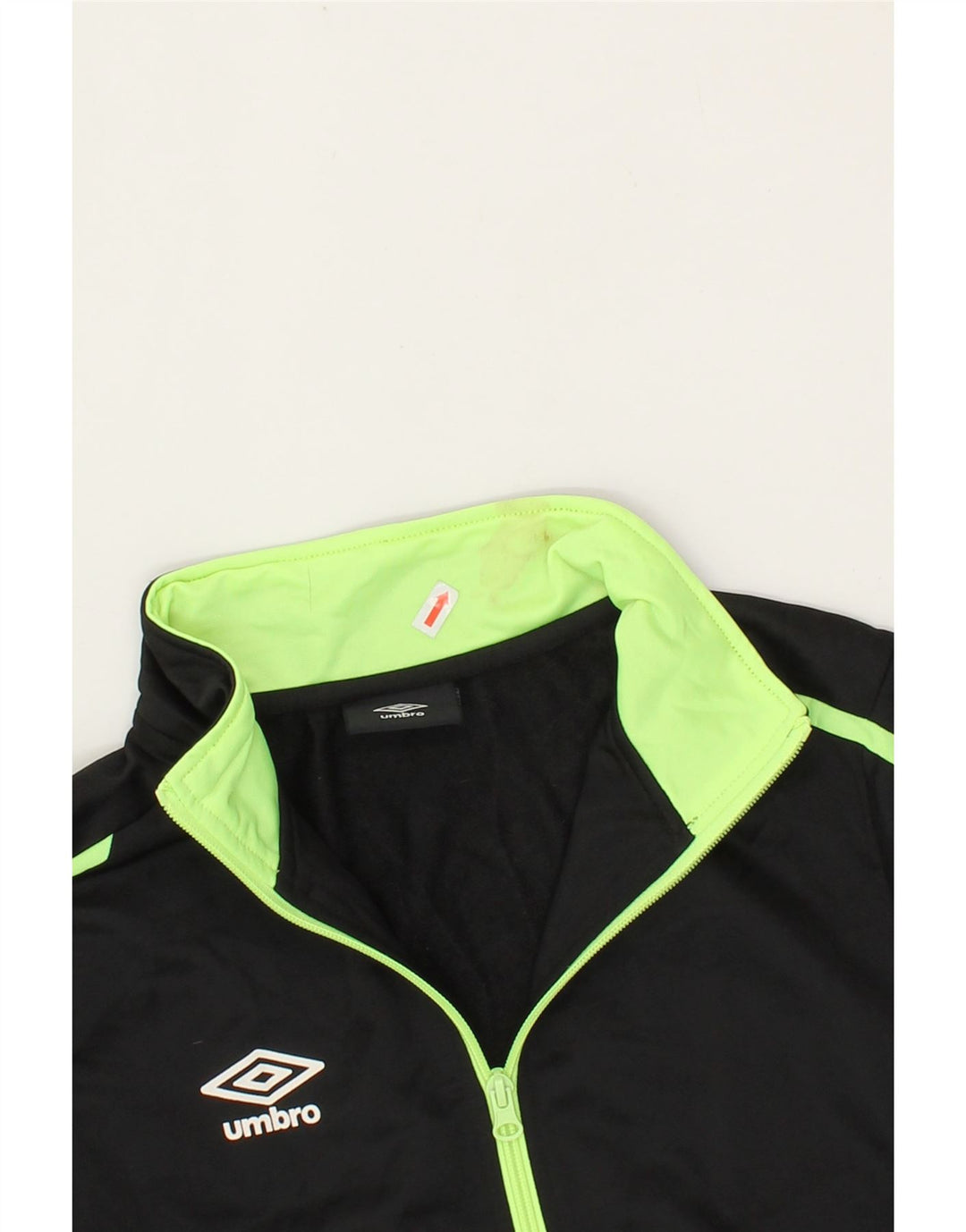UMBRO Boys Graphic Tracksuit Top Jacket 9-10 Years Black Polyester Vintage Umbro and Second-Hand Umbro from Messina Hembry 