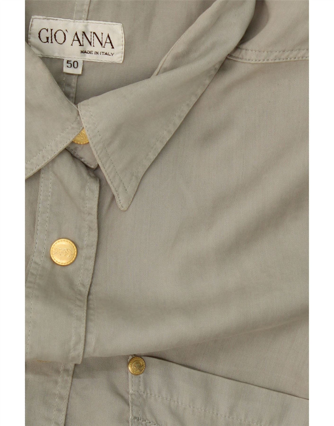 VINTAGE Womens Shirt IT 50 XL Grey Tencel Vintage Vintage and Second-Hand Vintage from Messina Hembry 