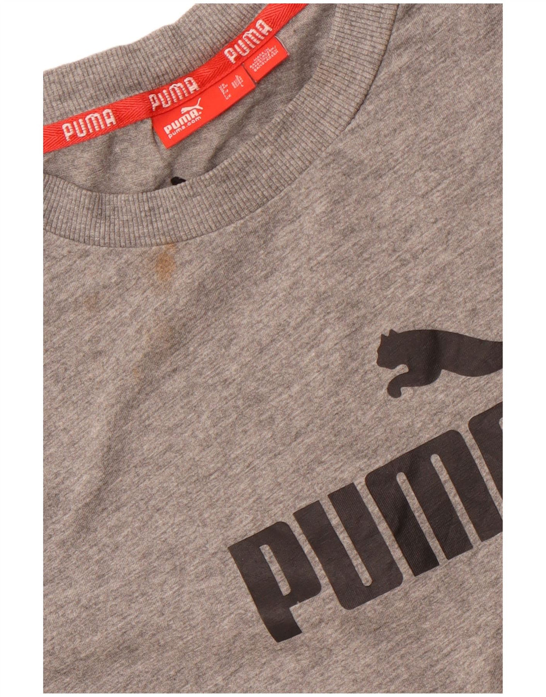 PUMA Mens Graphic T-Shirt Top Large Grey Cotton