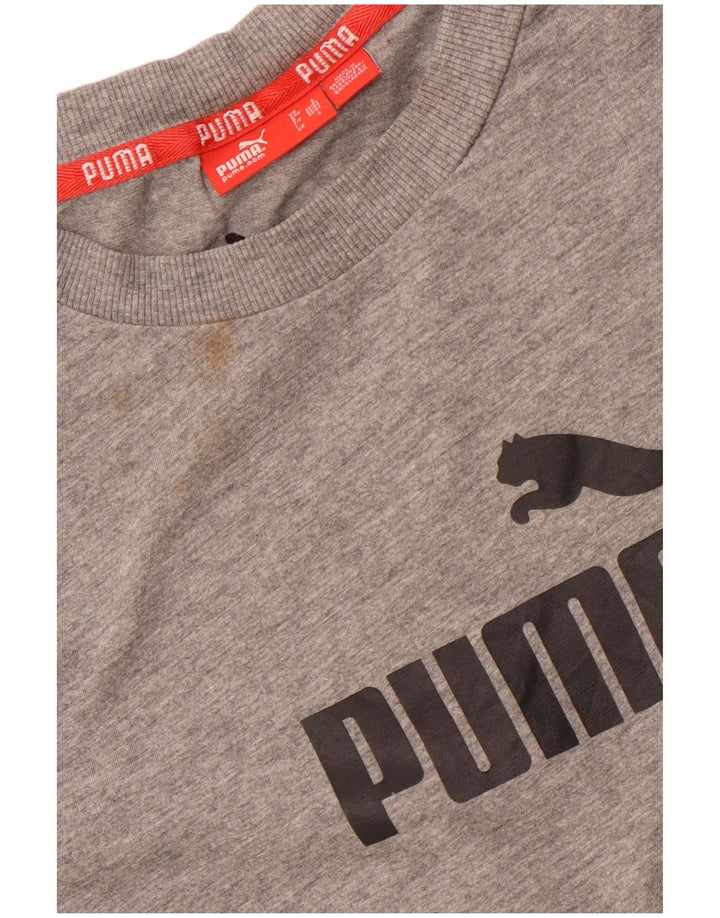 PUMA Mens Graphic T-Shirt Top Large Grey Cotton