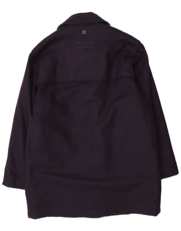 NORTH POLE Mens Duffle Coat UK 40 Large Navy Blue Wool