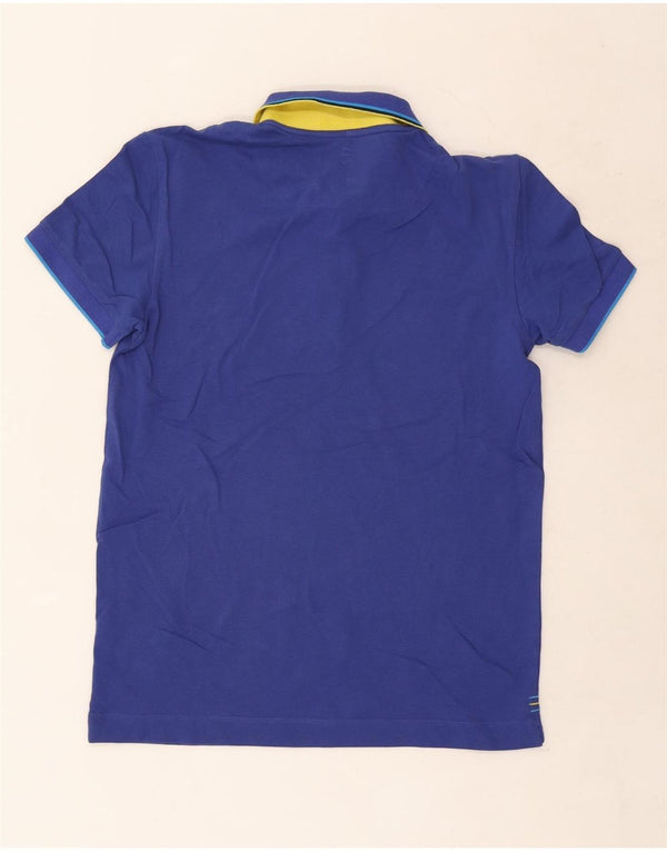 Gas Mens Polo Shirt Small Blue Striped Cotton