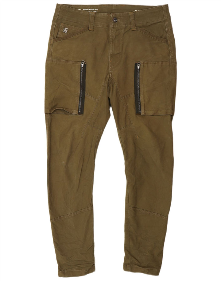 G-STAR Mens Banana Slim Cargo Trousers W34 L30 Khaki Cotton Army