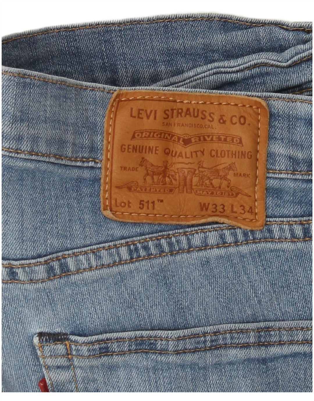 LEVI'S Mens 511 Slim Jeans W33 L34 Blue Cotton