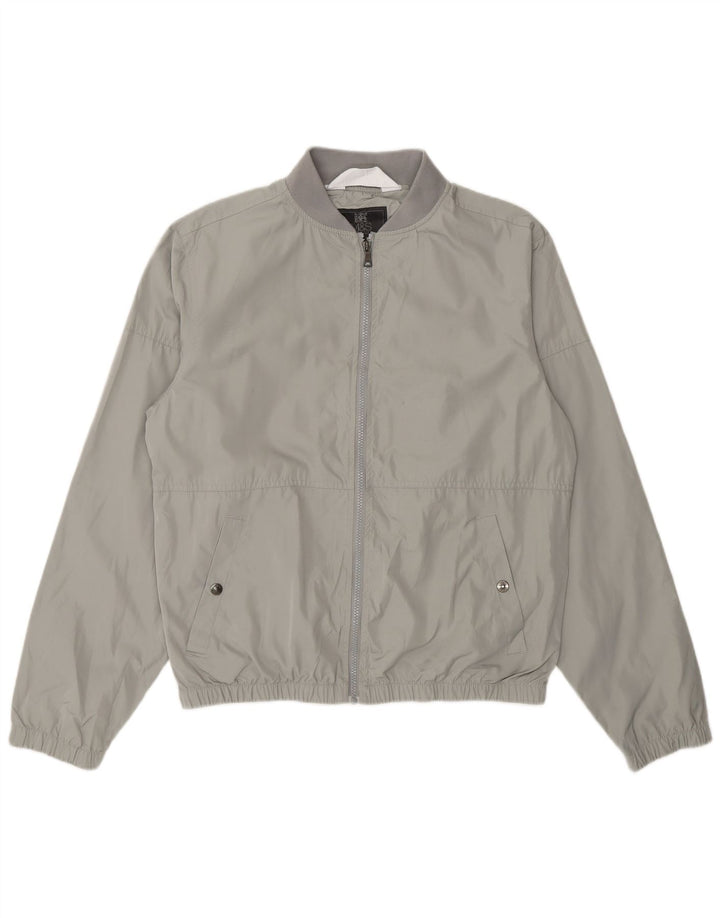 Marks & Spencer Mens Bomber Jacket UK 38 Medium Grey Polyester