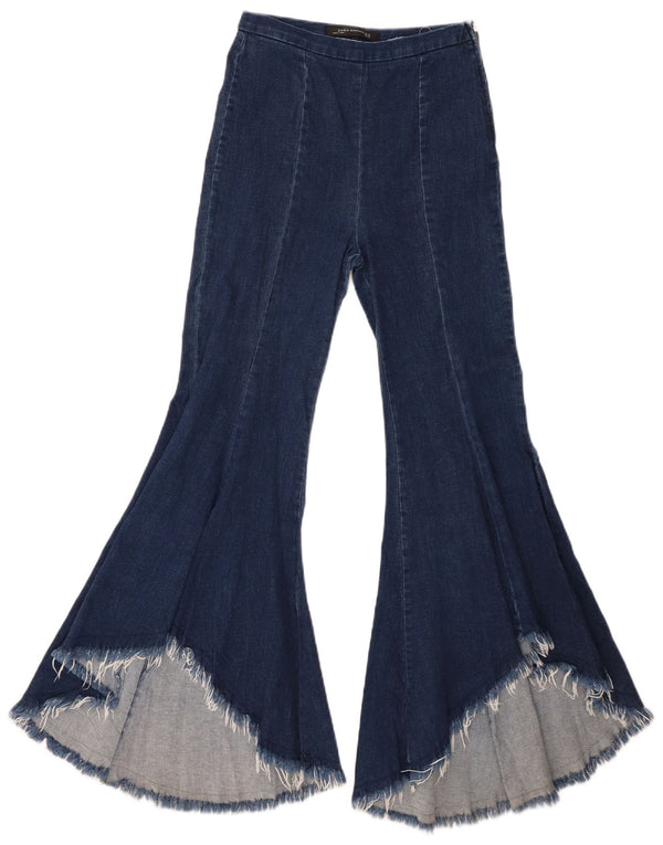 Zara Womens Flared Jeans XS W24 L29 Navy Blue