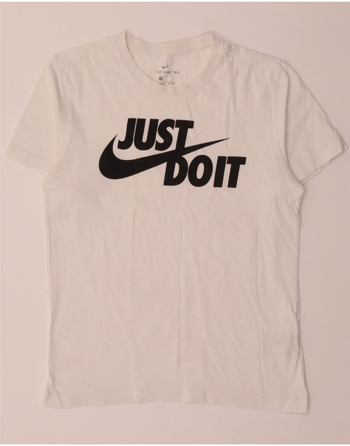 NIKE Mens Graphic T-Shirt Top Small White Cotton Vintage Nike and Second-Hand Nike from Messina Hembry 