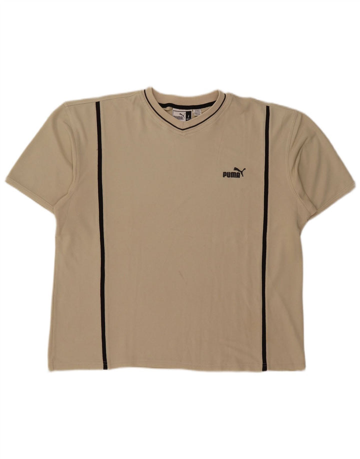 Puma Mens T-Shirt Top Large Beige