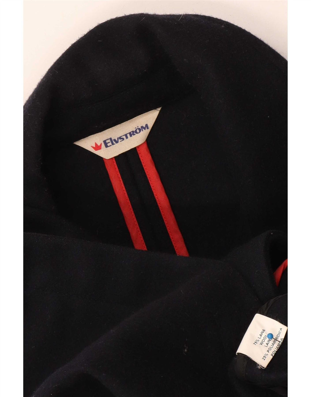 Elvstrom Mens Pea Coat UK 42 XL Navy Blue Wool