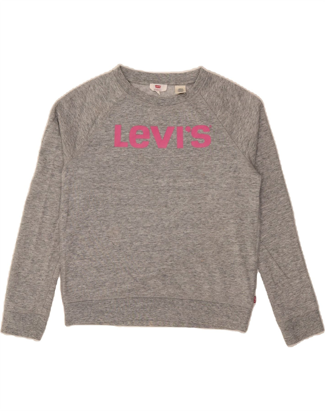 LEVI'S Womens Graphic Sweatshirt Jumper UK 10 Small Grey Cotton Vintage Levi's and Second-Hand Levi's from Messina Hembry 