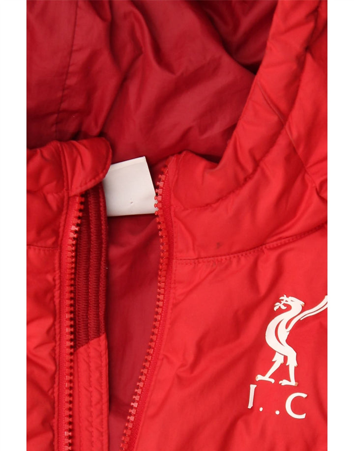 Nike Boys Hooded Padded Jacket 12-13 Years Large Red Colourblock Polyester