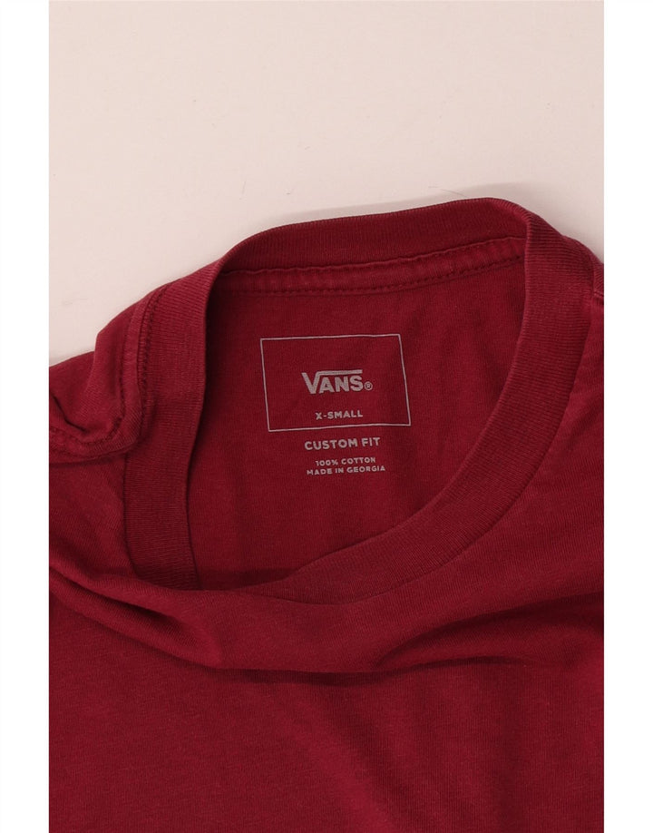 Vans Mens Custom Fit T-Shirt Top XS Red Cotton