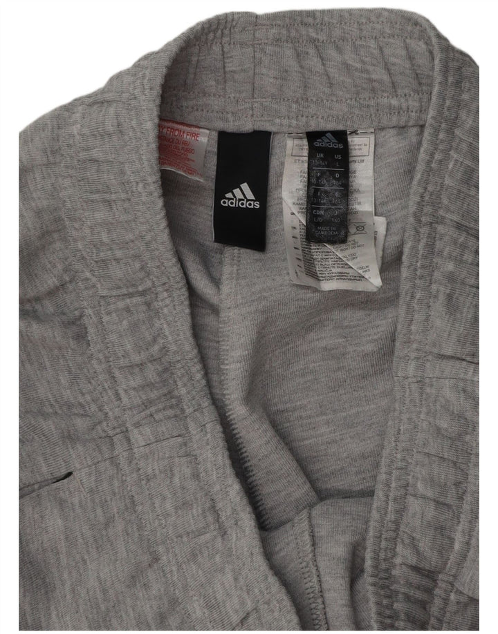 ADIDAS Boys Graphic Tracksuit Trousers Joggers 13-14 Years  Grey Polyester