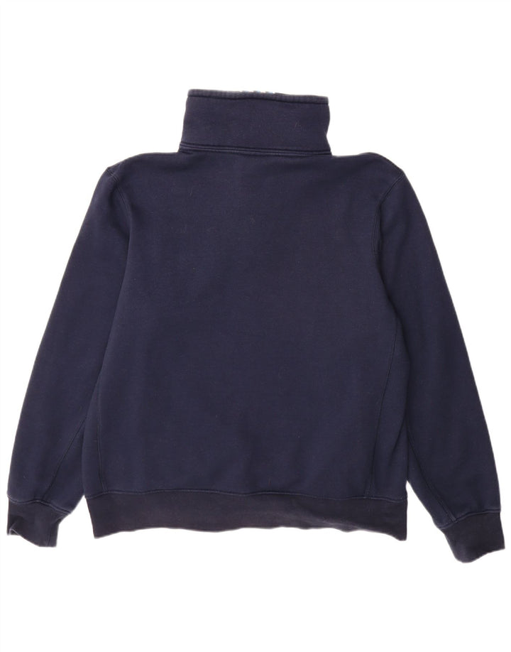 CANTERBURY Mens Button Neck Sweatshirt Jumper Large Navy Blue Cotton