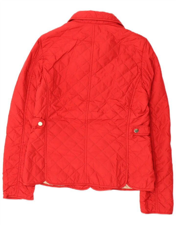 ZARA Womens Quilted Jacket UK 12 Medium Red Polyester