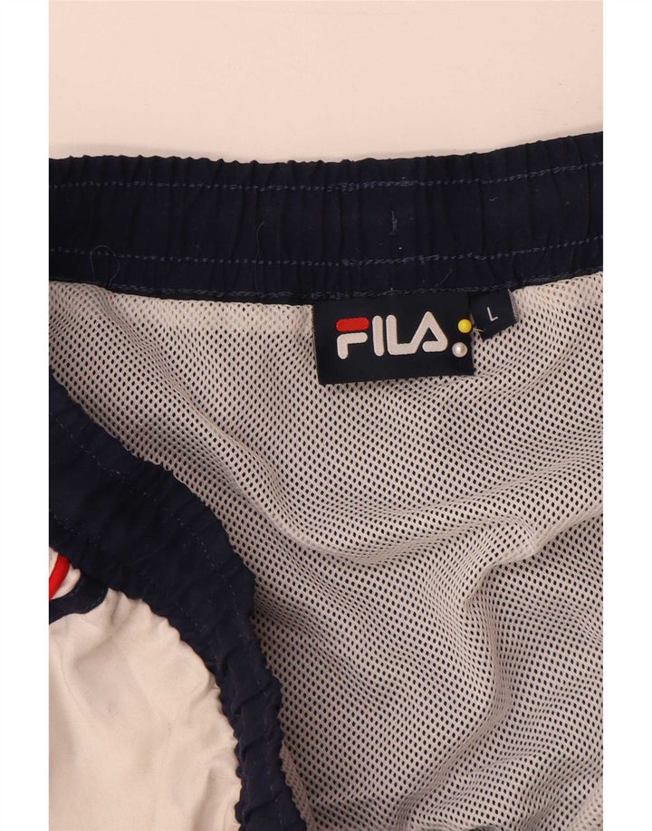 Fila Mens Swimming Shorts Large  Navy Blue Colourblock Polyester