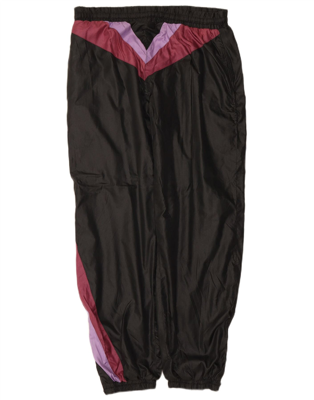 VINTAGE Mens Tracksuit Trousers Joggers Large  Black Colourblock